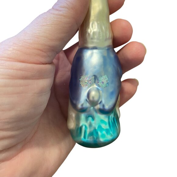 Czech Republic blown glass Easter Bunny Rabbit 4.5" Mercury glass - Picture 6 of 9